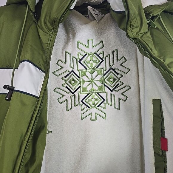 Womens Covington Removable Hood Puffer Jacket M Coat Avocado Green Winter Warm - Picture 11 of 16